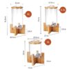 Bamboo base glass juice dispenser available in 3L 5.2L and 8L capacities for buffet drink stations