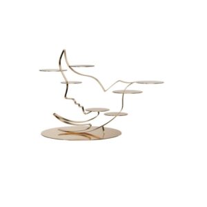 KJ063A-stainless-steel-mermaid-dessert-stand Gold mermaid dessert display stand 350 by 100 by 300mm stainless steel decorative pastry rack
