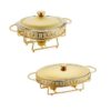 KJ073-gold-stainless-steel-glass-chafing-dish Gold stainless steel glass chafing dish with transparent bowl for hotel buffet service