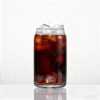 KJ075-creative-can-shaped-glass-tumbler Creative cola can shaped glass cup with iced beverage for café restaurant