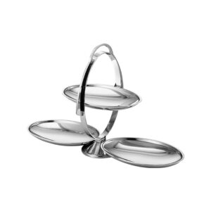 KJ076-3-tier-stainless-steel-fruit-bowl-stand 3 tier stainless steel fruit bowl stand foldable dessert display rack