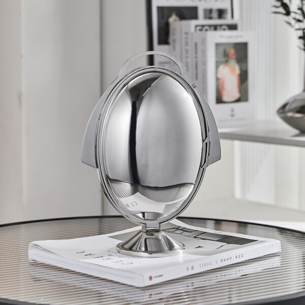 KJ076-foldable-dessert-display-stand. Foldable stainless steel fruit bowl stand space saving serving display