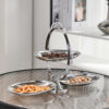 KJ076-luxury-hotel-serving-stand Luxury stainless steel three tier fruit serving stand for hotel restaurant buffet