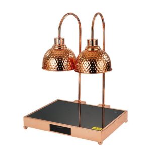 KJ078-luxury-rose-gold-buffet-heat-lamp Luxury rose gold hammered double head stainless steel buffet heat lamp