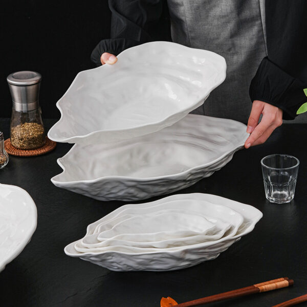 KJ079-Premium Shell Shape Ceramic Serving Plate Premium Shell Shape Ceramic Serving Plate