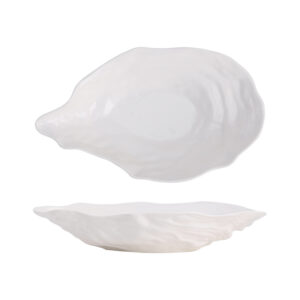 KJ079-Shell shape ceramic serving plate Shell shape ceramic serving plate for hotel restaurant dessert display