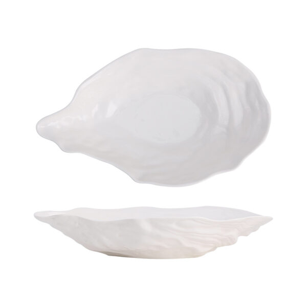 KJ079-Shell shape ceramic serving plate Shell shape ceramic serving plate for hotel restaurant dessert display