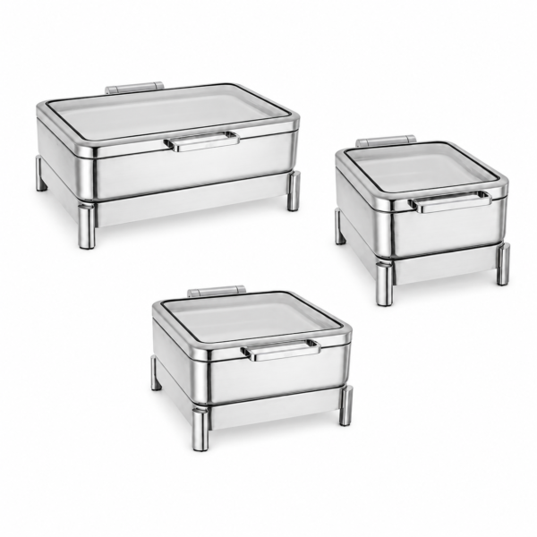 Premium hydraulic glass lid chafing dish for hotel buffet