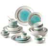 KJ081-DINNERSET(1) Premium hand painted ceramic dinnerware set for hotel restaurant table setting
