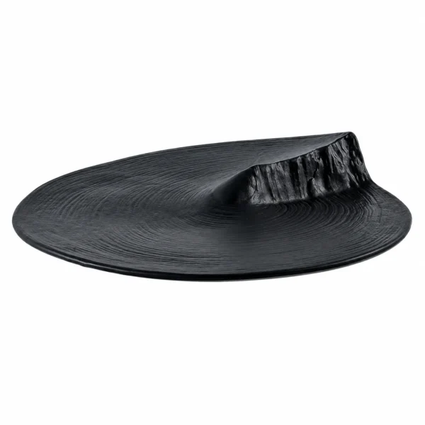 KJ083 Premium ceramic serving plate used for appetizer and fine dining presentation
