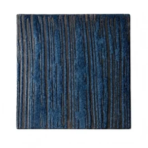 KJ085-Textured square ceramic plate Textured square ceramic plate with blue black glazed finish for restaurant tableware