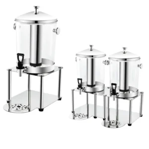 Stainless Steel Juice Dispenser with clear PC container for hotel buffet beverage service
