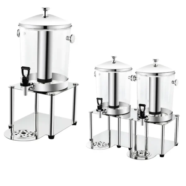 KJ089-Stainless Steel Juice Dispenser Stainless Steel Juice Dispenser with clear PC container for hotel buffet beverage service