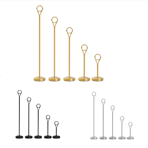 Stainless steel table number stand available in 4 inch 6 inch 8 inch 10 inch and 12 inch sizes